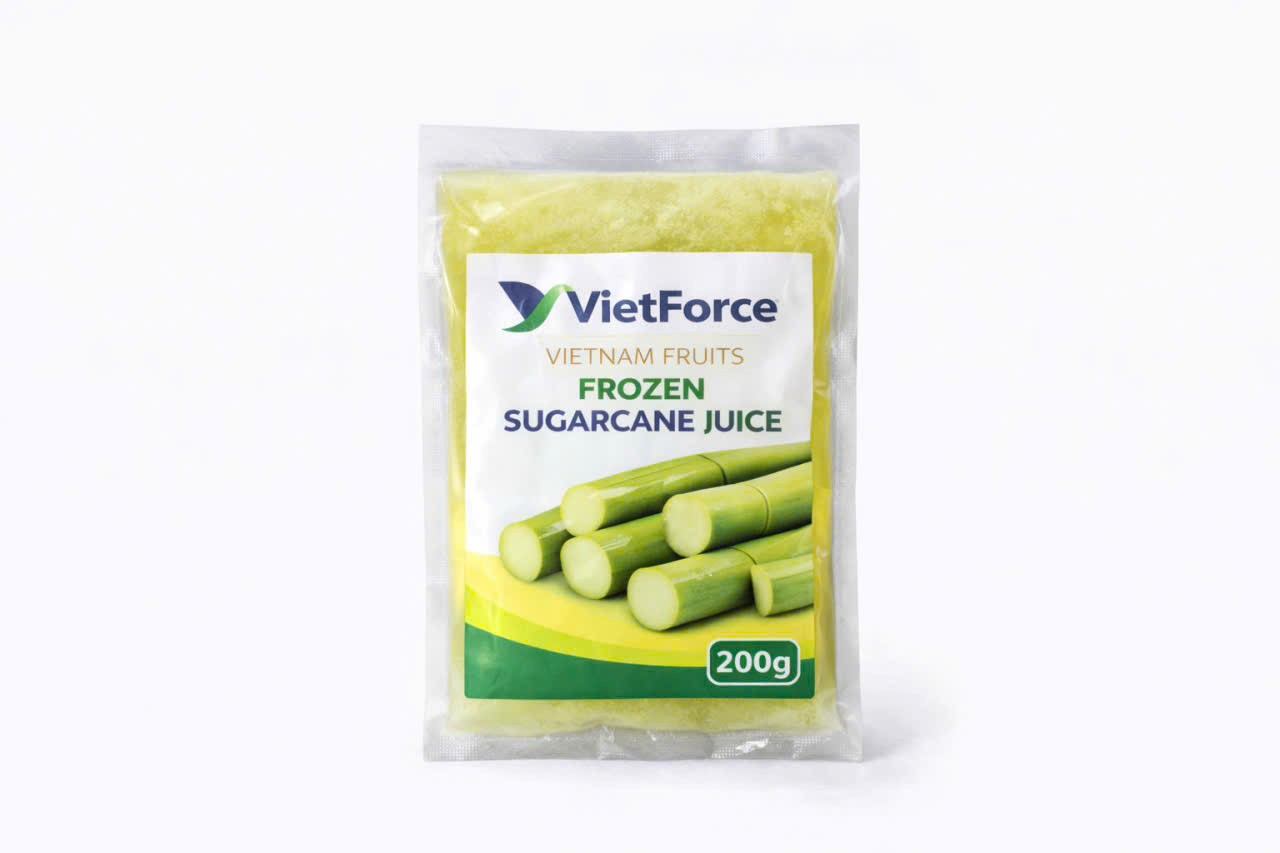 NƯỚC ÉP MÍA ĐÔNG LẠNH/ FROZEN SUGARCANE JUICE | 200G POUCH – EXPORT QUALITY